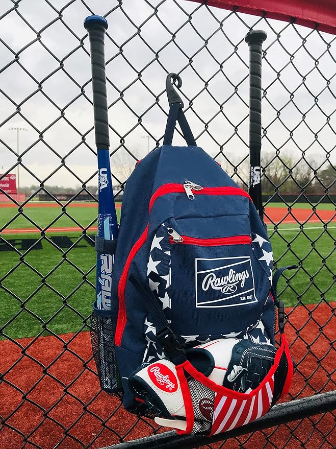 Rawlings REMIX Backpack Equipment Bag T-Ball & Youth Baseball/Softball USA,(Pack of 6)
