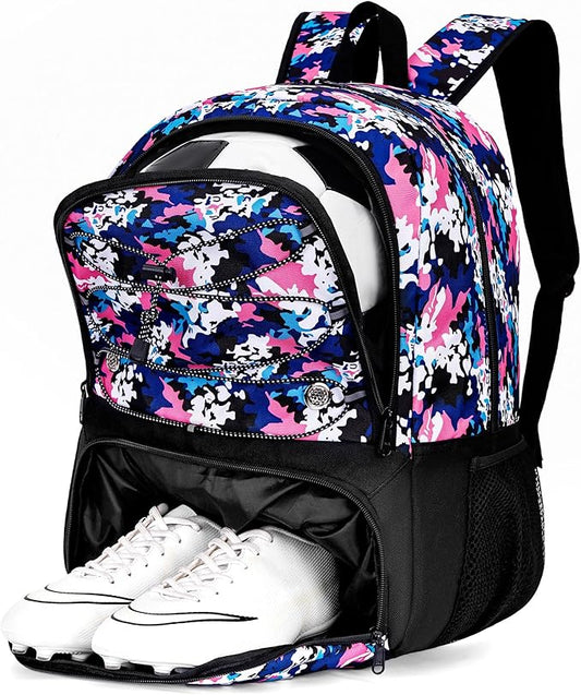 Youth Soccer Bag-Soccer Backpack&Backpack for Football Basketball,with Ball Compartment Separate Cleat Package