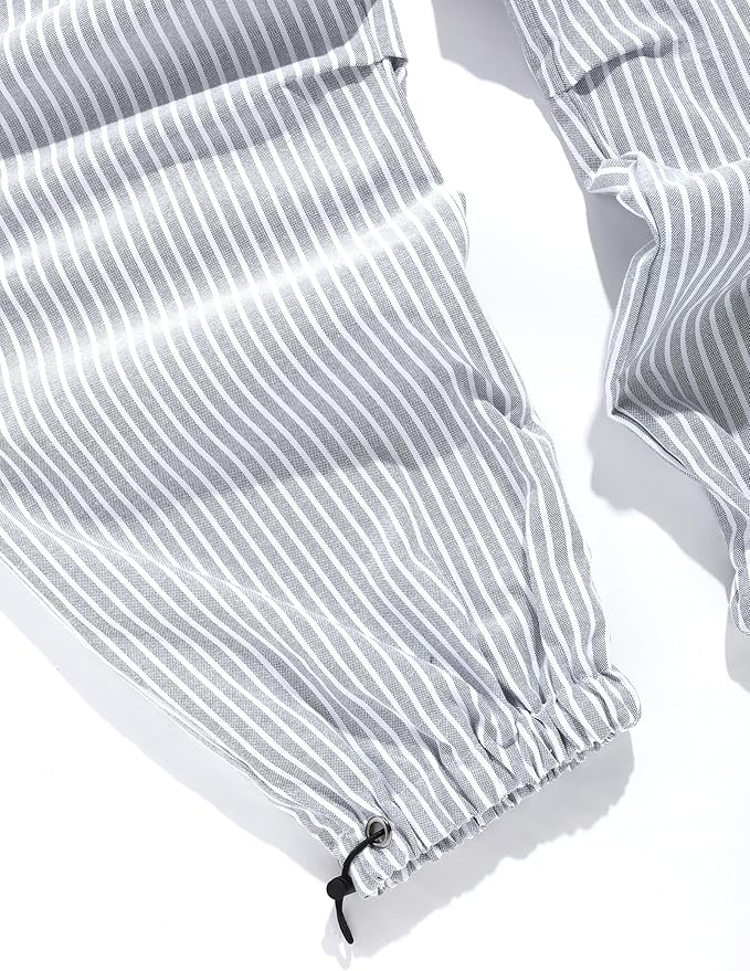 ZAFUL Men's Parachute Pants Casual Baggy Cargo Drawstring Trouser