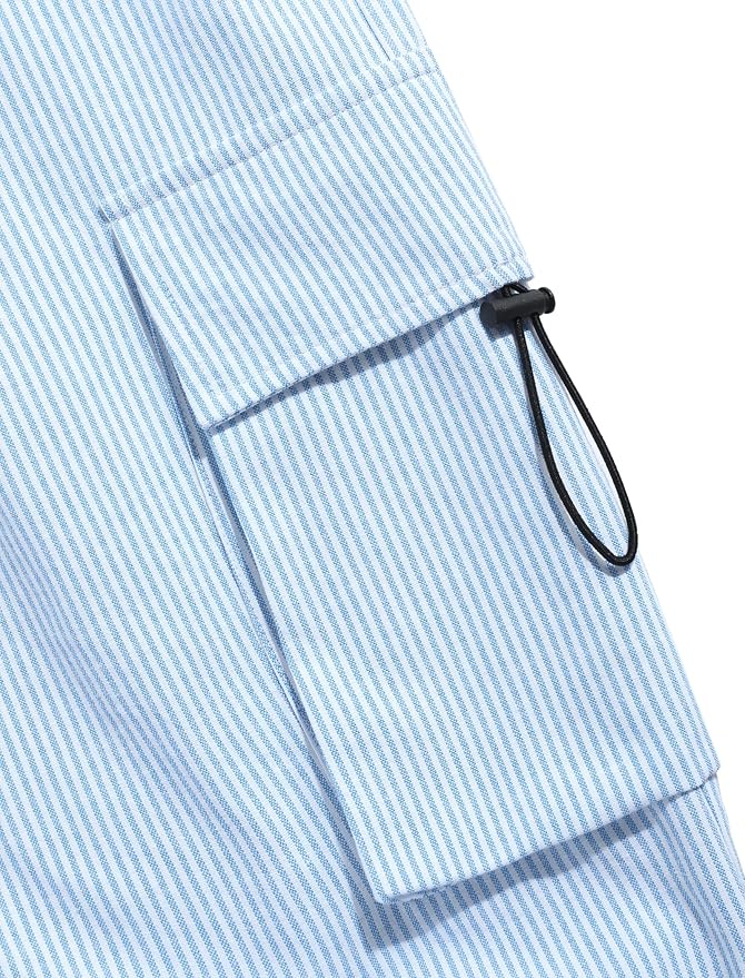 ZAFUL Men's Parachute Pants Casual Baggy Cargo Drawstring Trouser