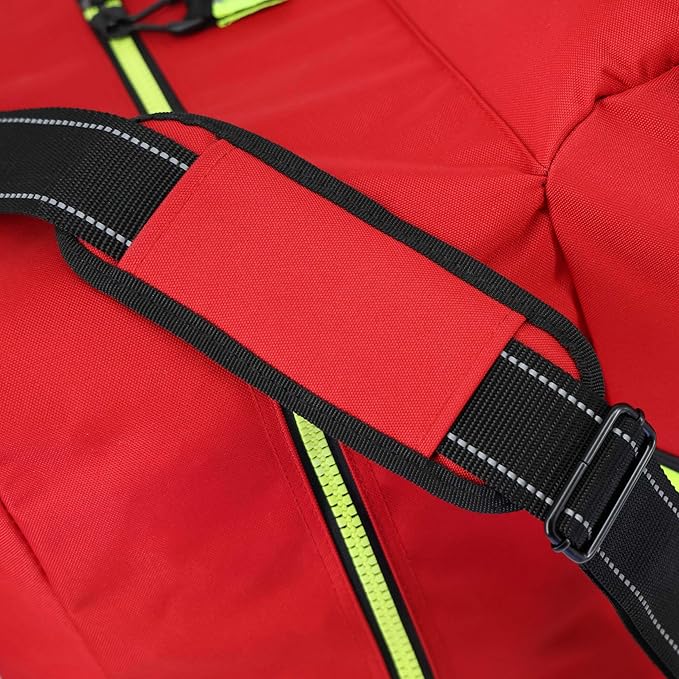 Lightning X Customizable Premium 3XL Firefighter Step-In Gear Bag w/Helmet Compartment & Embroidered Name - No FF Logo - RED One_Size