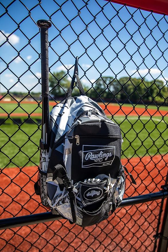 Rawlings- REMIX Backpack Equipment Bag, T-Ball & Youth Baseball/Softball | Black (Pack of 6)