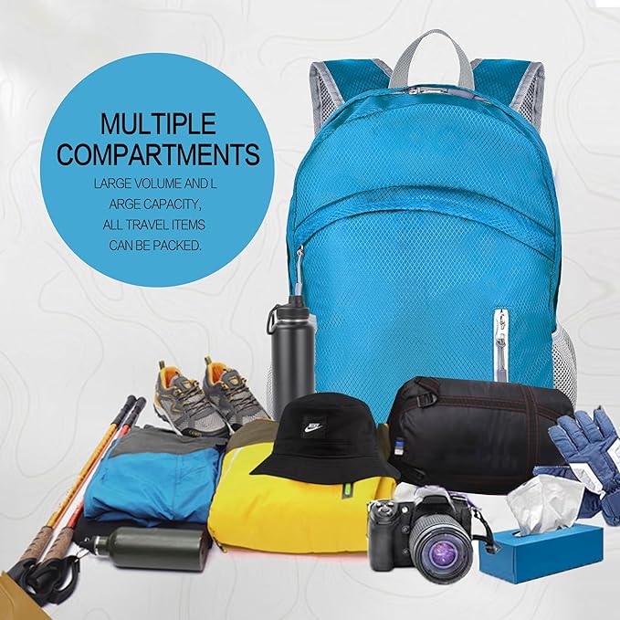 35L Waterproof Backpack Beach Foldable Lightweight Dry Wet Split Hiking Backpack Men Women Blue