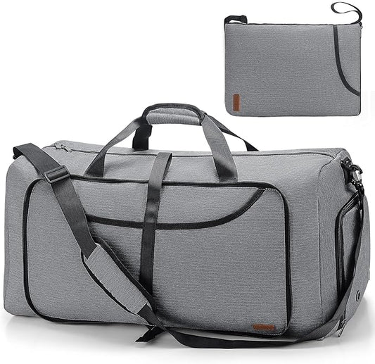 150L Duffle Bag for Travel, Extra Large Foldable Waterproof Travel Duffel Bags Weekender Overnight Bag for Men and Women with Shoe Compartment (Gray)