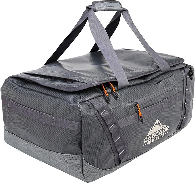 Cascade Mountain Tech 60L Duffle Bag, Convertible Travel Duffel Bag for Men Women, Water Resistant & Tear Resistant