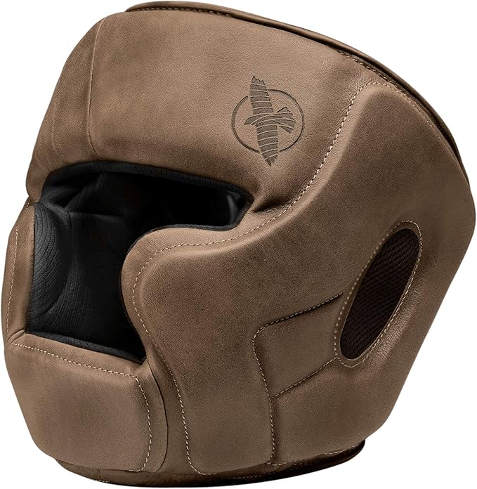 Hayabusa T3 LX Leather Adjustable MMA Headgear - Brown, One Size