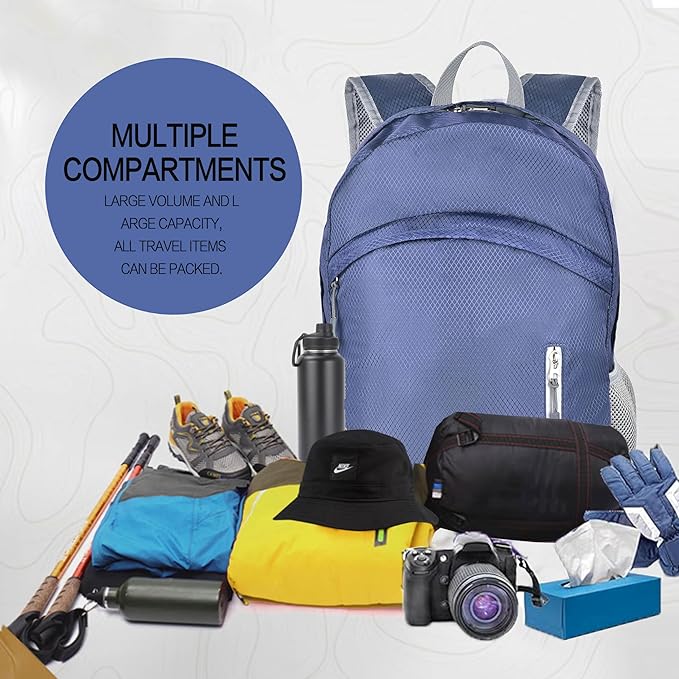 35L Waterproof Backpack Beach Foldable Lightweight Dry Wet Split Hiking Backpack Men Women Dark Blue