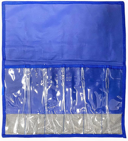 6-Pocket Lure Bag 2 Pcs Blue, for Saltwater & Freshwater Tackle Storage, Includes Multi-Compartment Organizer, Ideal for Offshore Fishing & Traveling Anglers