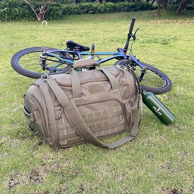 APRlLBAY Gym Bag Large Size 43L Training Bag Traveling With Luggage Strap Equipment Bag Tactical Military Duffel for Men&Women Basketball Football Weekender,Sports Bag Sturdy (Green)