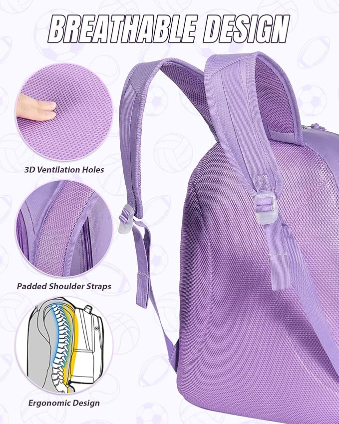 Basketball Bag Backpack for Men Women with Ball & Shoes Compartment 30L Capacity Lightweight Breathable Boys Girls Soccer Ball Bag Backpack Fit Volleyball Football Sports Travel School Gym