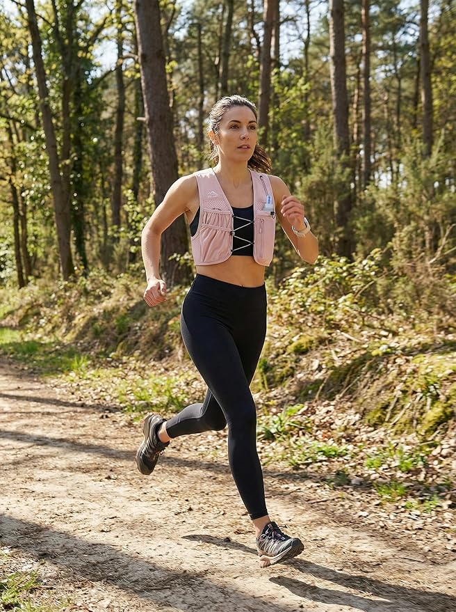 Zelvot Running Vest for Women Men, USA Original Patent, Adjustable Chest Straps Running Hydration Vest with 500ml Soft Flask, Lightweight Reflective Hydration Backpack for Marathon