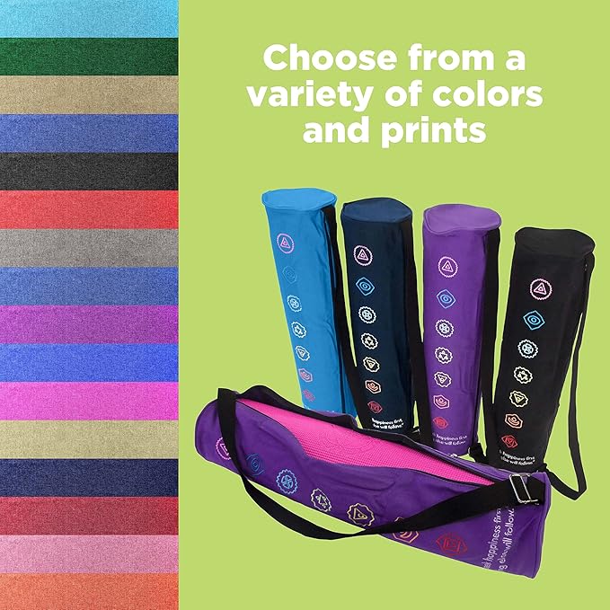 Premium Cotton Yoga Mat Bag with Shoulder Strap - Durable, Breathable and Lightweight Gym Bag to Carry the Standard or Extra Large Mat Sizes - Ideal for Yoga, Pilates & Fitness Equipment