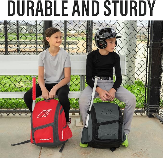 Baseball Bag - Backpack for Baseball, Softball, Tball - Adults & Youth Bat Bag