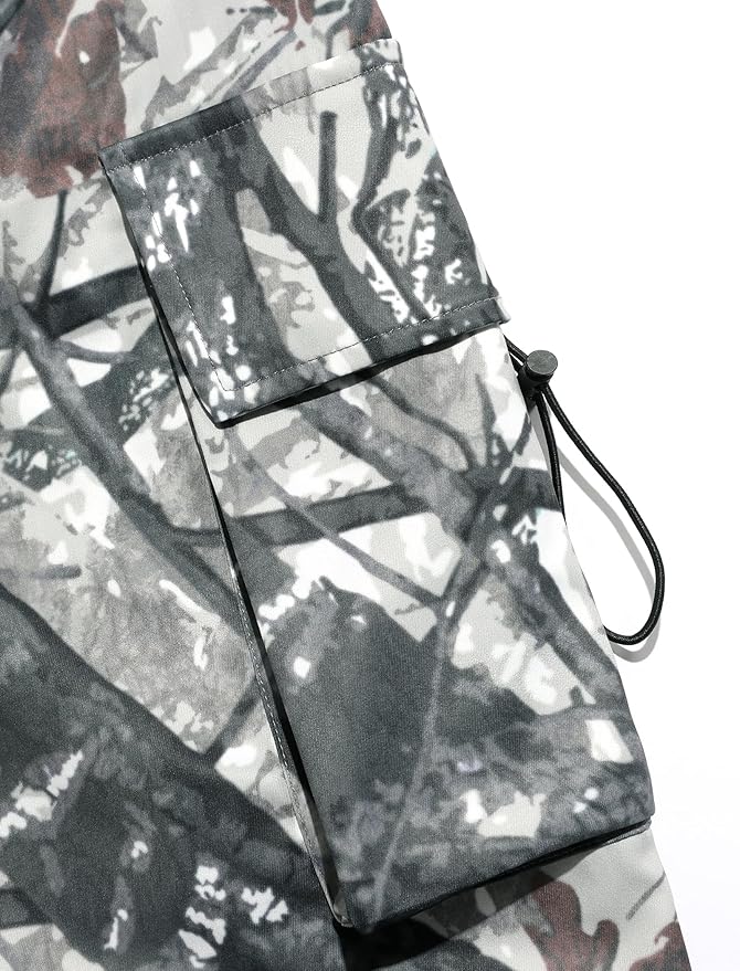 ZAFUL Men's Parachute Pants Casual Baggy Cargo Drawstring Trouser