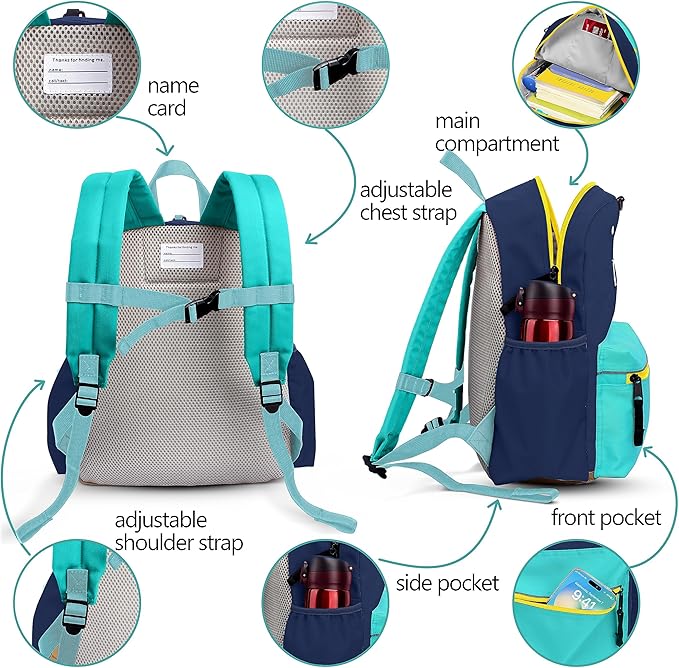atgark Kids Backpacks for Girls & Boys - Kindergarten to Elementary School, Small Child Toddler Backpack, 15" H, Ages 6-9