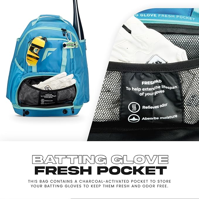 Franklin Sports USA SB Gameday Fastpitch-Softball Backpack – Adult +Youth Softball + Baseball Equipment + Bat Bag – Stores Batting Gloves, Helmet, Cleats - Waterproof Premium Batpack