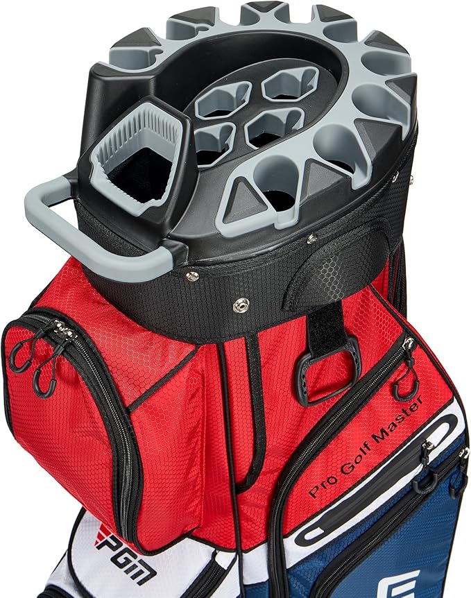 PGM Golf Cart Bag with 14 Way Organizer Divider Top, Premium Cart Bag with Handles and Rain Cover for Men
