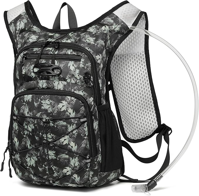 Wotony Lightweight Hydration Backpack with 2LOR 3LWater Bladder for Cycling Hiking Rave - Water Daypack for Men Women