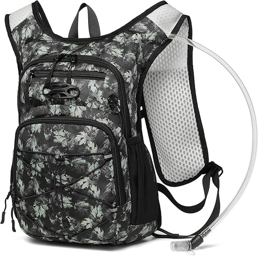 Wotony Lightweight Hydration Backpack with 2LOR 3LWater Bladder for Cycling Hiking Rave - Water Daypack for Men Women