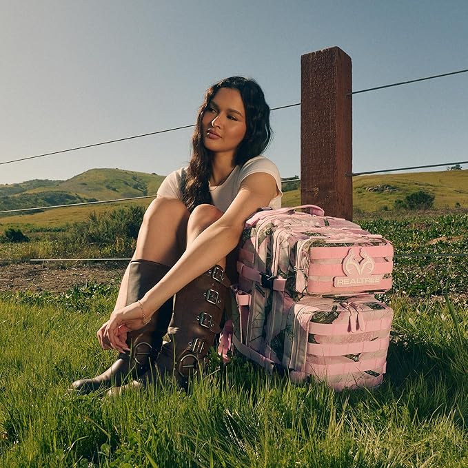 WOLFpak 35L Athletic Gym Backpack (Realtree APX Flushing Pink) a Durable 1000D Waterproof Oxford Material with MOLLE Webbing, Laptop Pocket & Dual Cup Holders