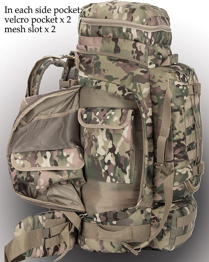 XMILPAX Large Military Backpack Army Rucksack Tactical MOLLE Pack for Camping Backpacking Hunting Bushcraft Adventure 70L…