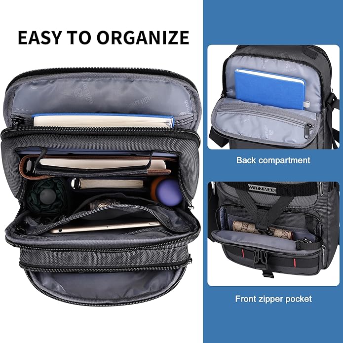 WITZMAN Crossbody Bag for Men Travel Small Shoulder Bags Lightweight Man Purse Messenger Bag for Casual Daliy Work Traveling