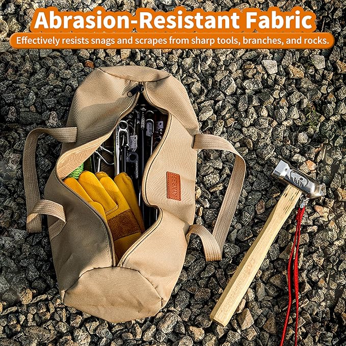 Waterproof Camping Gear Tool Bag - Roll Up Tool Organizer for Camping & Hiking - Portable Canvas Tool Tote with Multiple Compartments | Bushcraft Gear Storage (Black (length 42 * diameter 15cm))