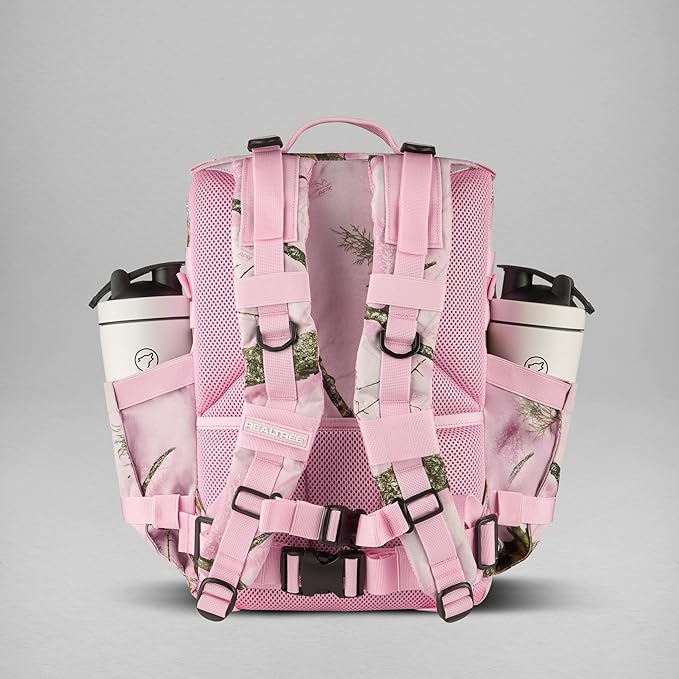 WOLFpak 35L Athletic Gym Backpack (Realtree APX Flushing Pink) a Durable 1000D Waterproof Oxford Material with MOLLE Webbing, Laptop Pocket & Dual Cup Holders