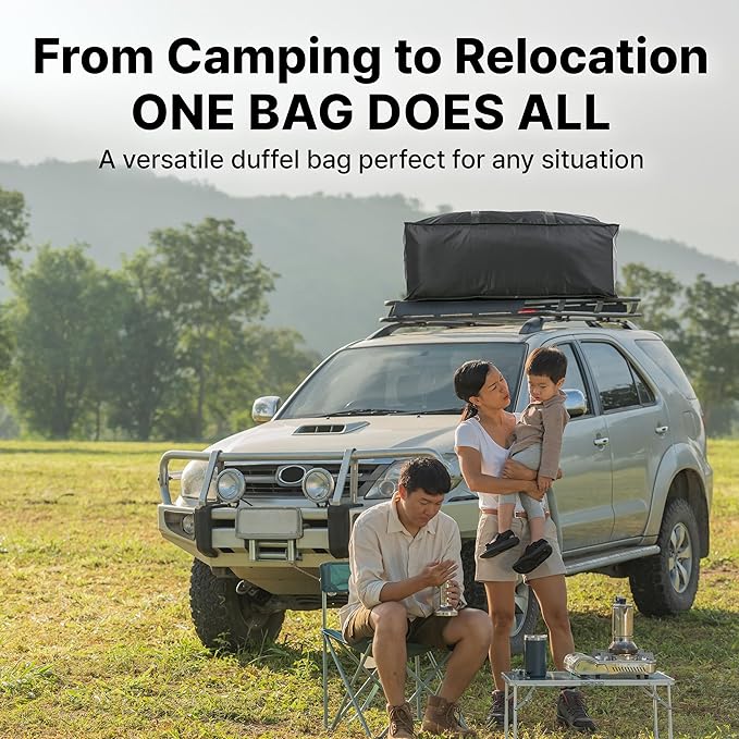 Plago Professional Quality Nylon Extra Large Duffel Bag, Lightweight Foldable Water Repellent, Cargo for Travel, Folding Bike, Tent Mattress Closet Storage (XXL: 173L capacity (35" x 26" x 12"))