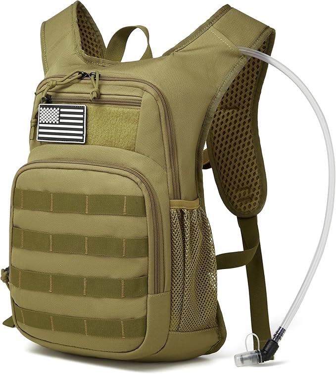 wotony Hydration Backpack with Water Bladder for Hiking Tactical Hydration Pack for Men Women Molle Water Backpack for Hiking