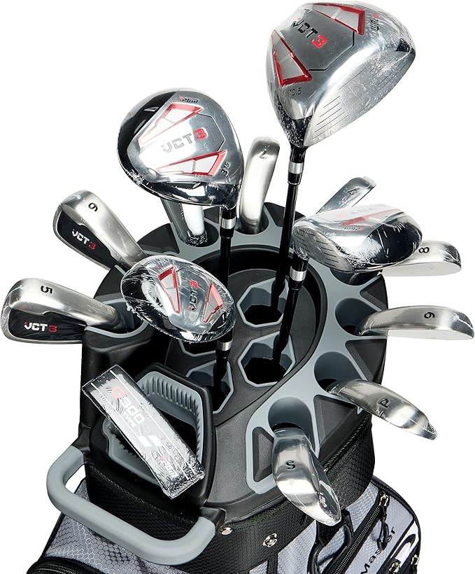 PGM Golf Cart Bag with 14 Way Organizer Divider Top, Premium Cart Bag with Handles and Rain Cover for Men