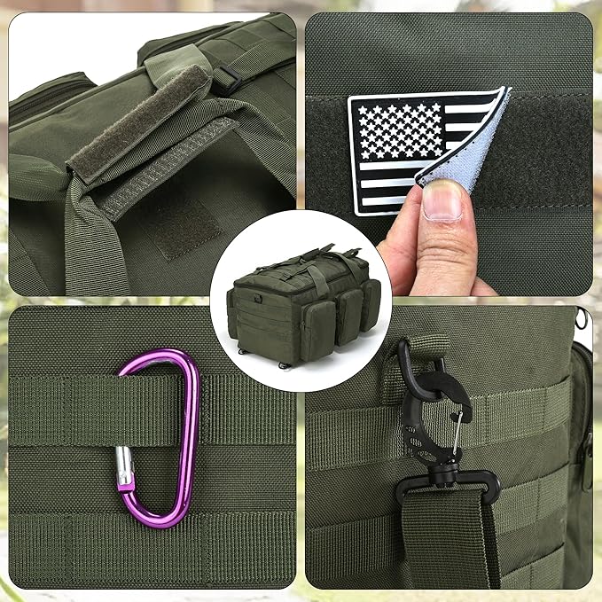 3 In 1 Military Duffel Bag 50L Gym Bag for Men Convertible Weekender Backpack for Sports Travel Basketball