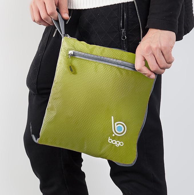 Bago Large Foldable Duffel Bags for Traveling Women & Men - 120L Packable Duffle Bag for Travel with Shoe Compartment - Water Repellant, Heavy Duty, Lightweight Folding & Collapsible (Green)