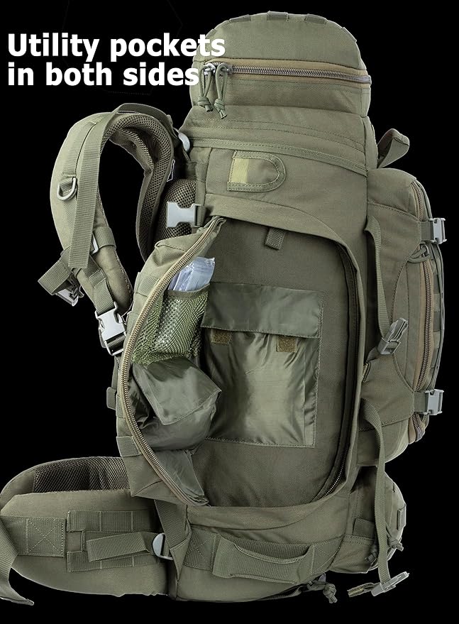 XMILPAX Large Internal Frame Backpack Tactical MOLLE Pack for Camping Backpacking Hunting Bushcraft Adventure 70L…