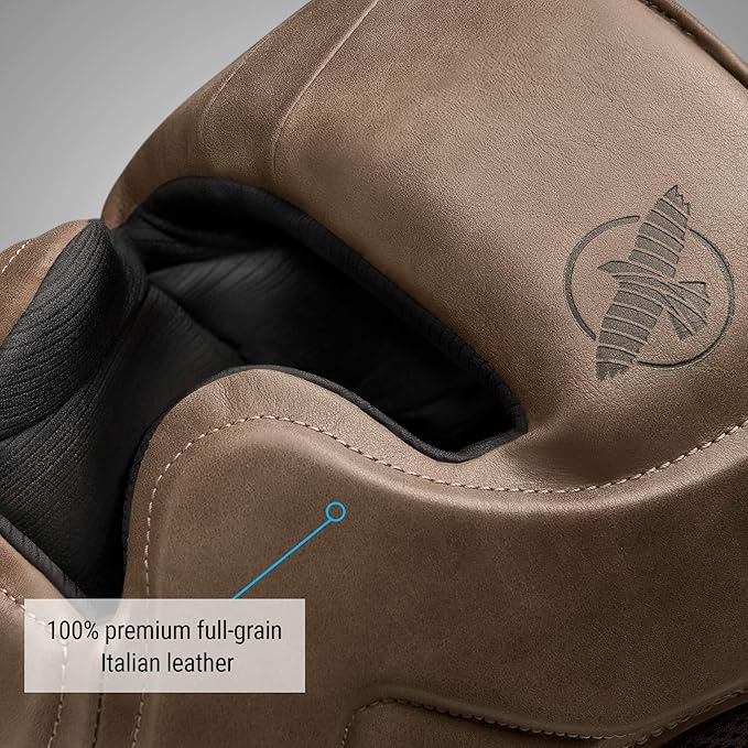 Hayabusa T3 LX Leather Adjustable MMA Headgear - Brown, One Size