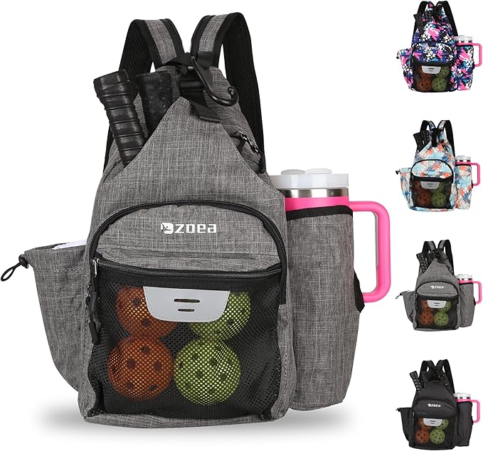 ZOEA Pickleball Backpack with Water Bottle Holder, Waterproof Multi-Style, Reflective Design, Adjustable Straps, Hidden Storage