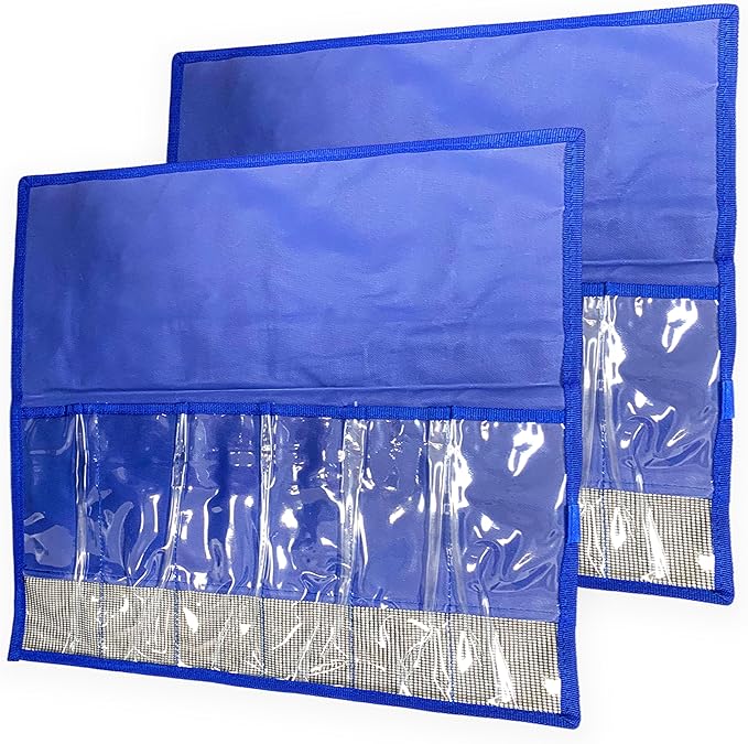 6-Pocket Lure Bag 2 Pcs Blue, for Saltwater & Freshwater Tackle Storage, Includes Multi-Compartment Organizer, Ideal for Offshore Fishing & Traveling Anglers