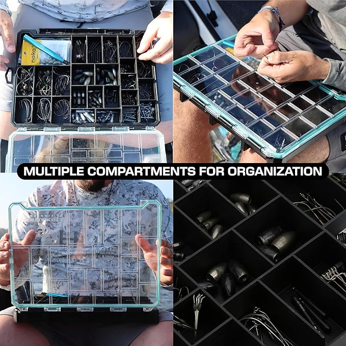 Evolution Fishing BallistiX Terminal Tackle Tray - Waterproof, Anti-Corrosion, One Hand Latch, Clear Lid, Lure Box, Tackle Storage