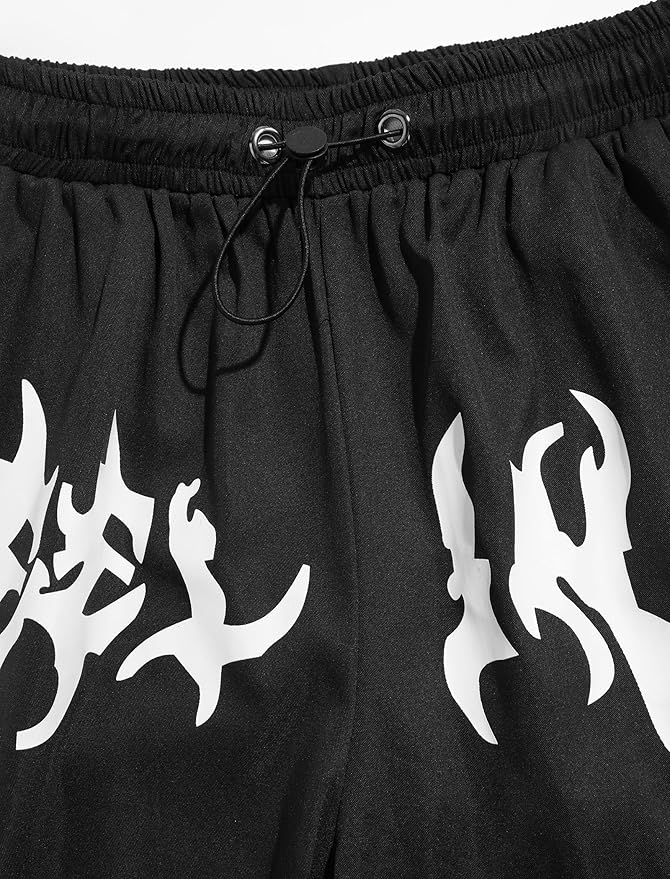 ZAFUL Men's Parachute Pants Casual Baggy Cargo Drawstring Trouser