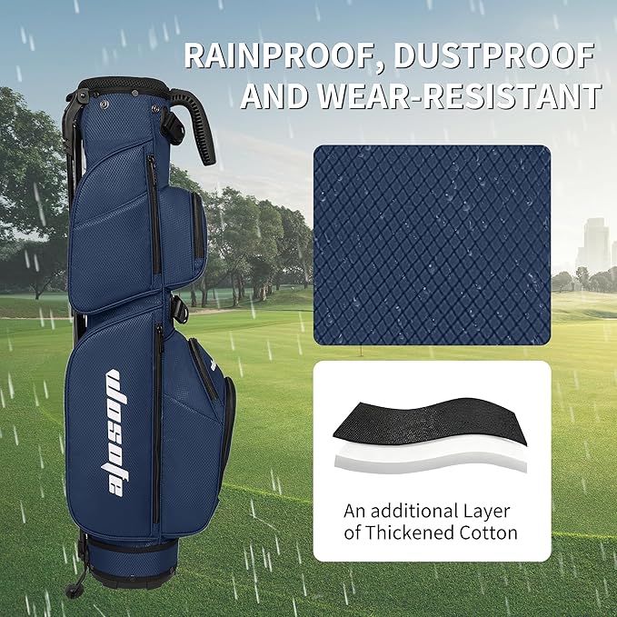 3-Way Dividers Lightweight Golf Stand Bag for Men Women, Mini Small Par3 Golf Bag,Driving Range Executive Courses Portable and Durable with Adjustable and Detachable Dual - Shoulder Straps Rain Cover