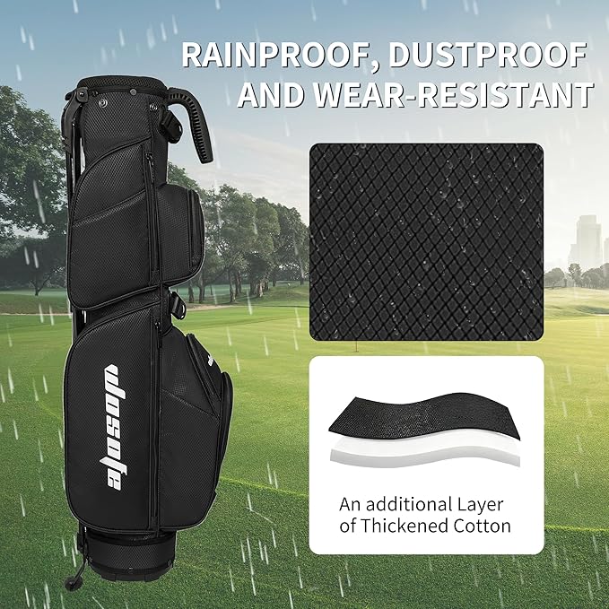 3-Way Dividers Lightweight Golf Stand Bag for Men Women, Mini Small Par3 Golf Bag,Driving Range Executive Courses Portable and Durable with Adjustable and Detachable Dual - Shoulder Straps Rain Cover