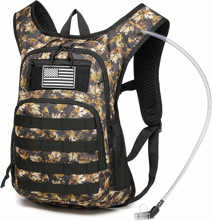 wotony Hydration Backpack with Water Bladder for Hiking Tactical Hydration Pack for Men Women Molle Water Backpack for Hiking