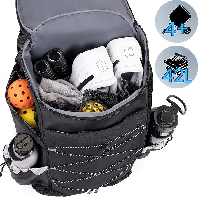 Athletico Pro 42L Pickler Pickleball Backpack (Black)