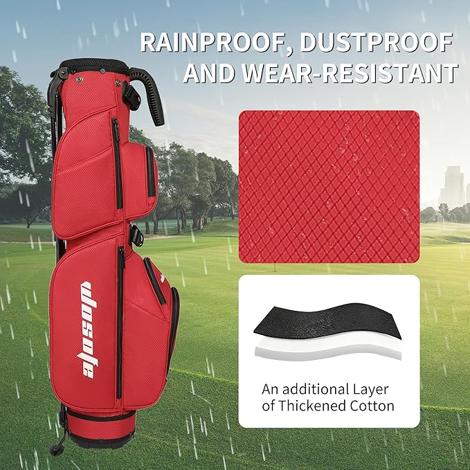 3-Way Dividers Lightweight Golf Stand Bag for Men Women, Mini Small Par3 Golf Bag,Driving Range Executive Courses Portable and Durable with Adjustable and Detachable Dual - Shoulder Straps Rain Cover