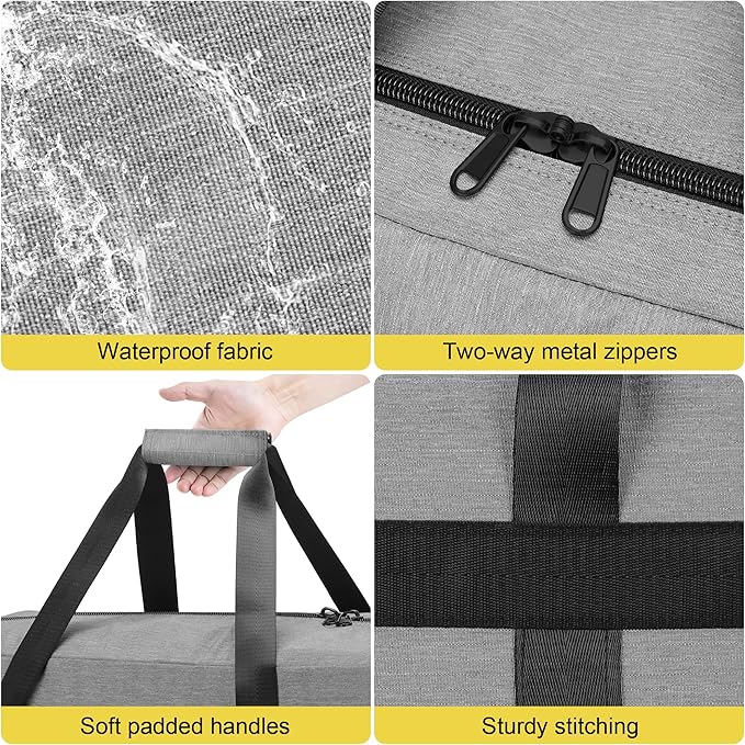 120L Large Duffle Bag for Travel, Packable Foldable Duffel Bag for Men Women Camping Weekend Overnight Moving, Water Repellent & Tear Resistant (120L, Gray)