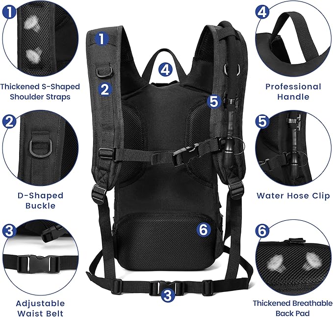 1050D Tactical Hydration Backpack with 3L TPU Water Bladder, Military Molle Water Backpack Perfect for Men & Women, Hydration Pack for Hiking, Biking, Running, Climbing, Hunting, Daily Use
