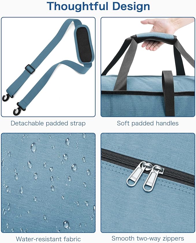 120L Foldable Waterproof Travel Duffel Bag for Men and Women with Shoe Compartment (Light Blue, EXTRA LARGE, 120L)