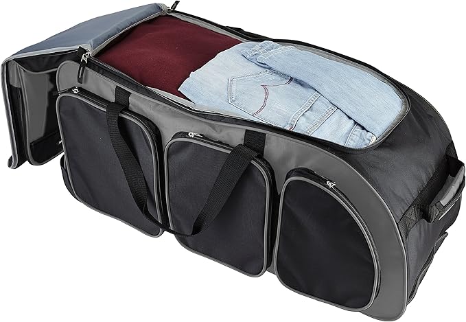 Travelers Club Xpedition 30 Inch Multi-Pocket Upright Rolling Duffel Bag