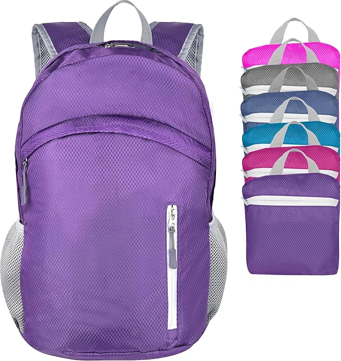 35L Waterproof Backpack Beach Foldable Lightweight Dry Wet Split Hiking Backpack Men Women Purple