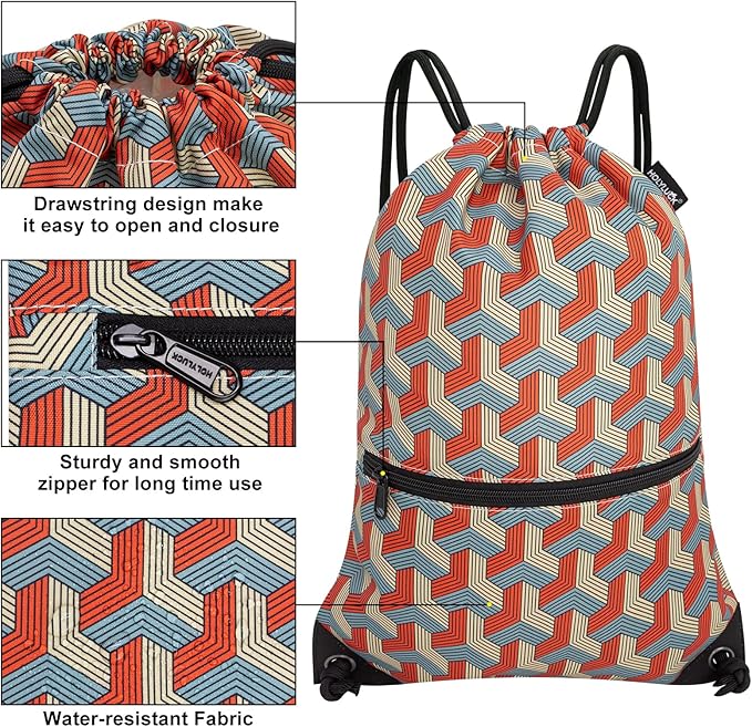 HOLYLUCK Drawstring Backpack Bag Sport Gym Sackpack